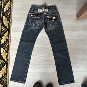 Robins Jeans from Los Angeles - Mens Studded Flap Jeans - 29" MSRP: $450…